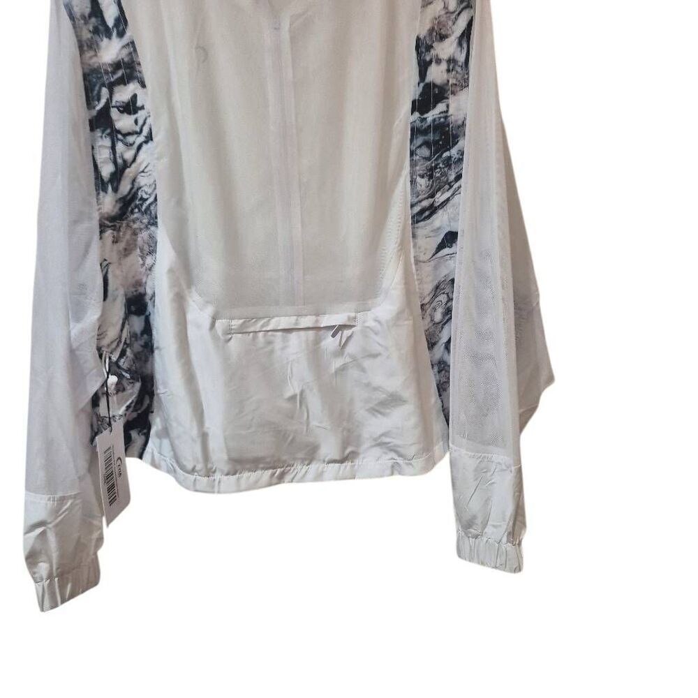 ZYIA Active Windbreaker Jacket Womens White Marble Mesh Back Packable Zip NEW NW - Picture 11 of 15